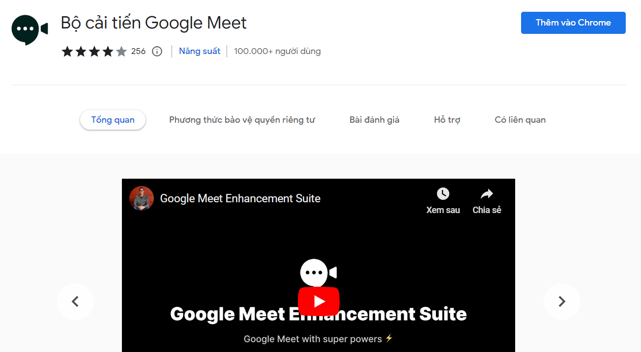 Google Meet extension