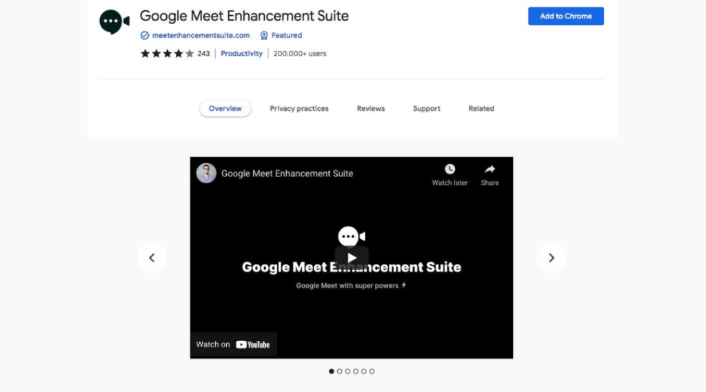google meet extention